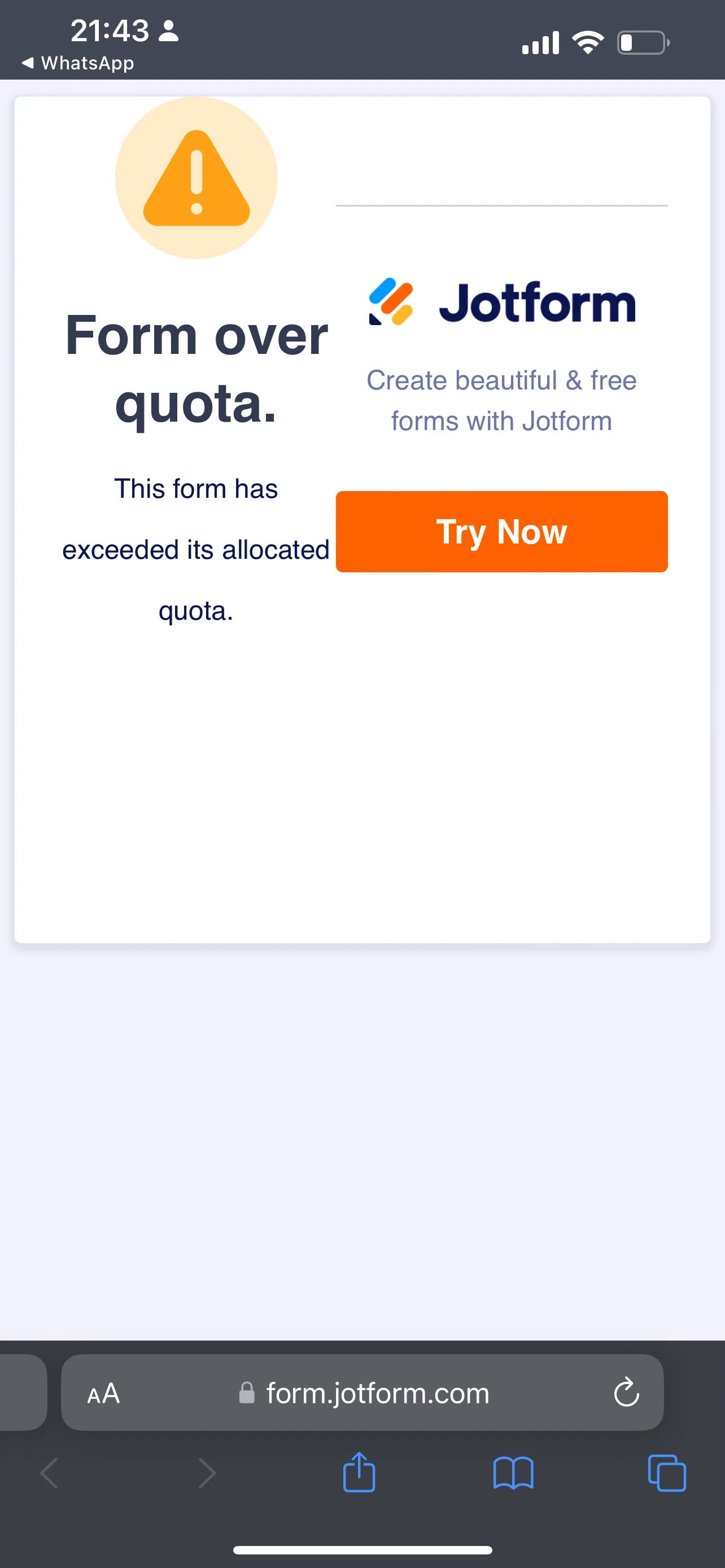 Jotform Thread 12297301 Screenshot