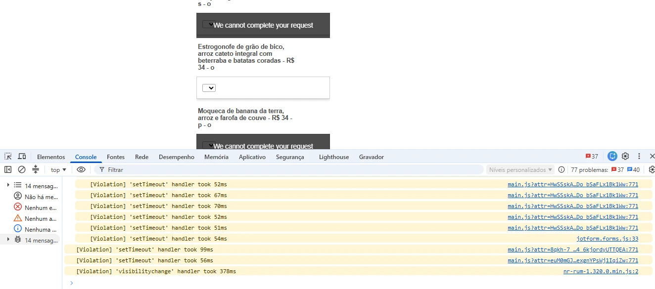 Inventory Widget: Error We cannot complete your request when loading form and selecting Inventory
Image-1