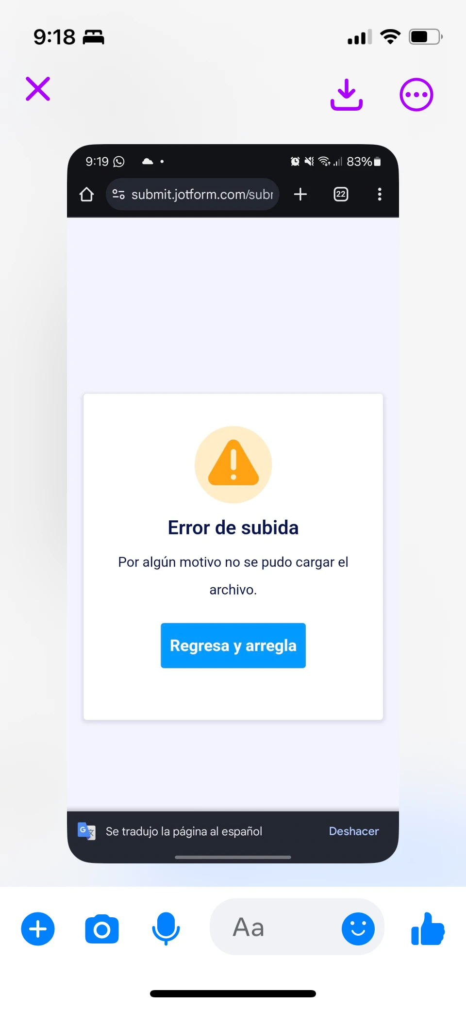 Upload Error: File could not be uploaded for some reason Image 1 Screenshot 40