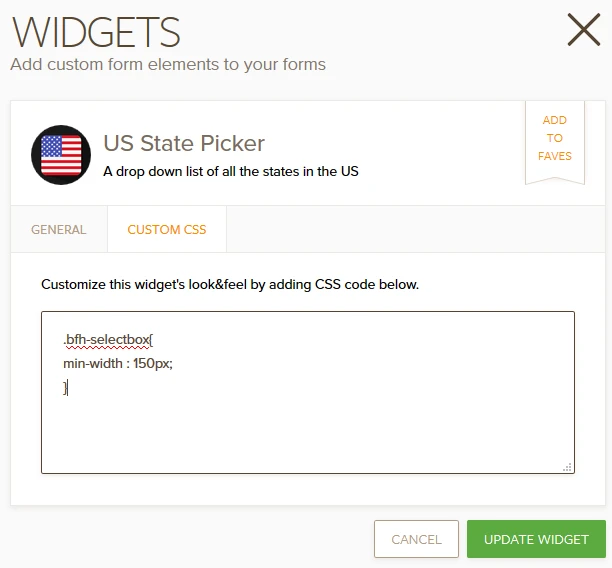 Can I change heighth and width of the State Picker Widget? Image 1 Screenshot 30