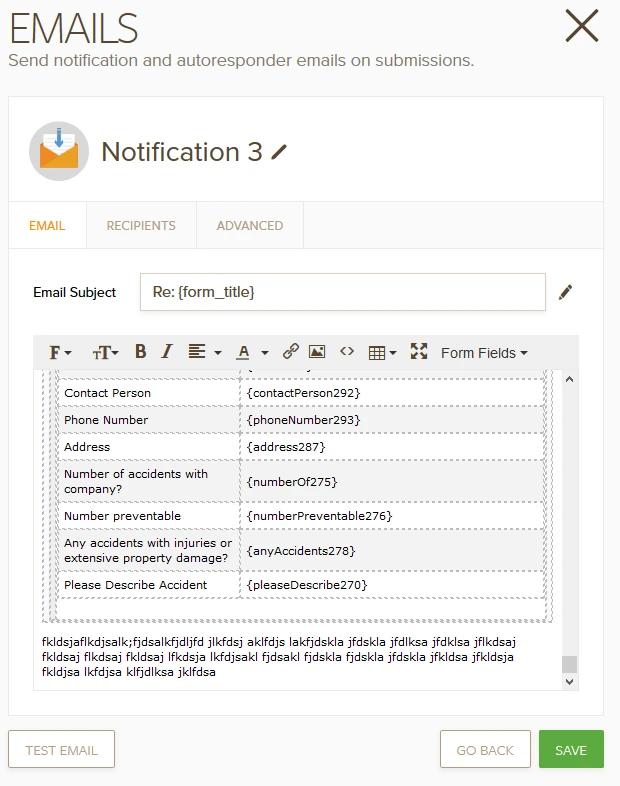 Text entered into lengthy table is being cut off in the new email UI Image 2 Screenshot 41