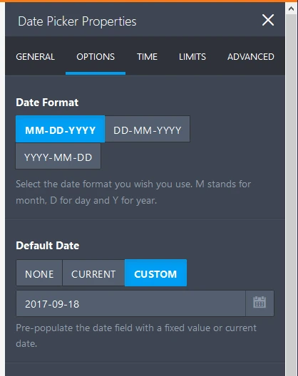 Im trying to limit my date selection to 9/18/17 to 12/15/17 Image 1 Screenshot 20