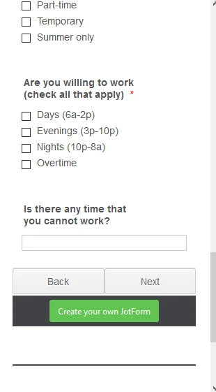 The Jotform banner at the bottom of my application form covers up the next option, how do I fix this? Image 1 Screenshot 20