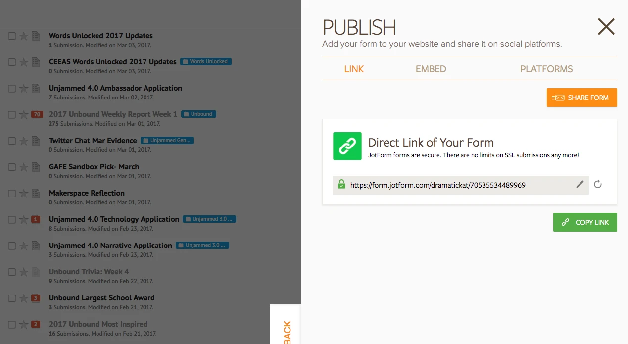 If we change our username will it change the URL for forms that were previously created?  Image 2 Screenshot 41