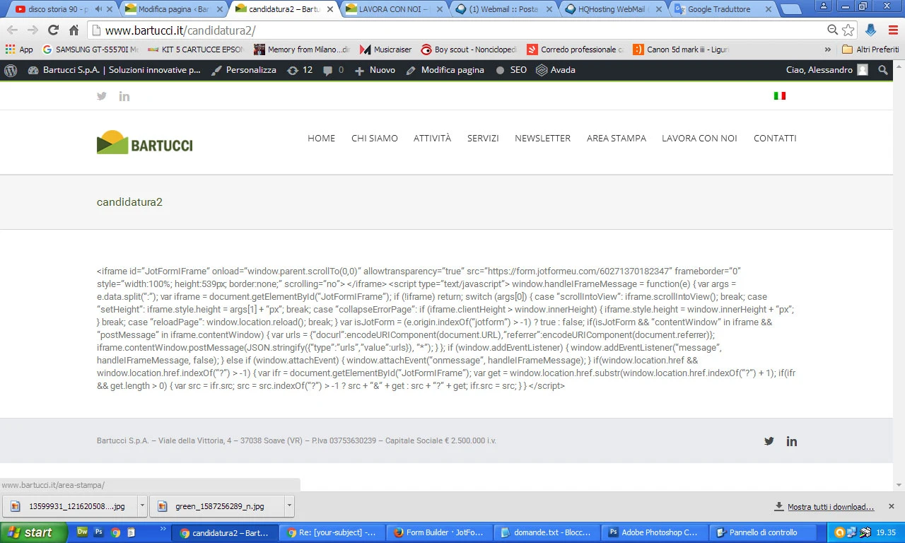 JotForm WP plugin not working on latest Wordpress build? Image 1 Screenshot 20