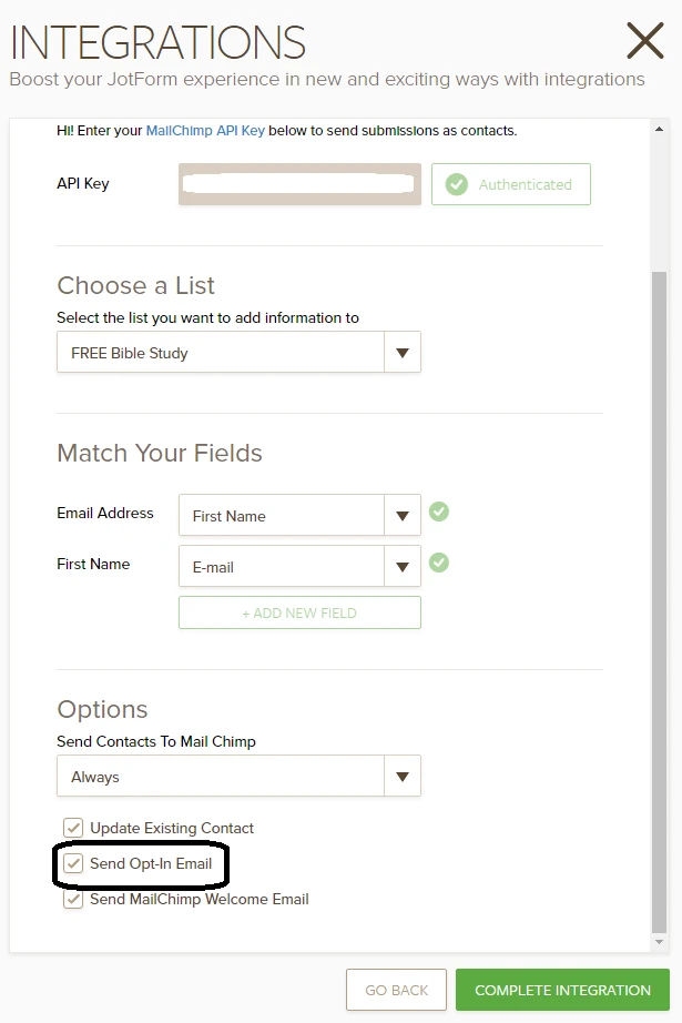 Subscribers are not being added to MAILCHIMP Image 1 Screenshot 20