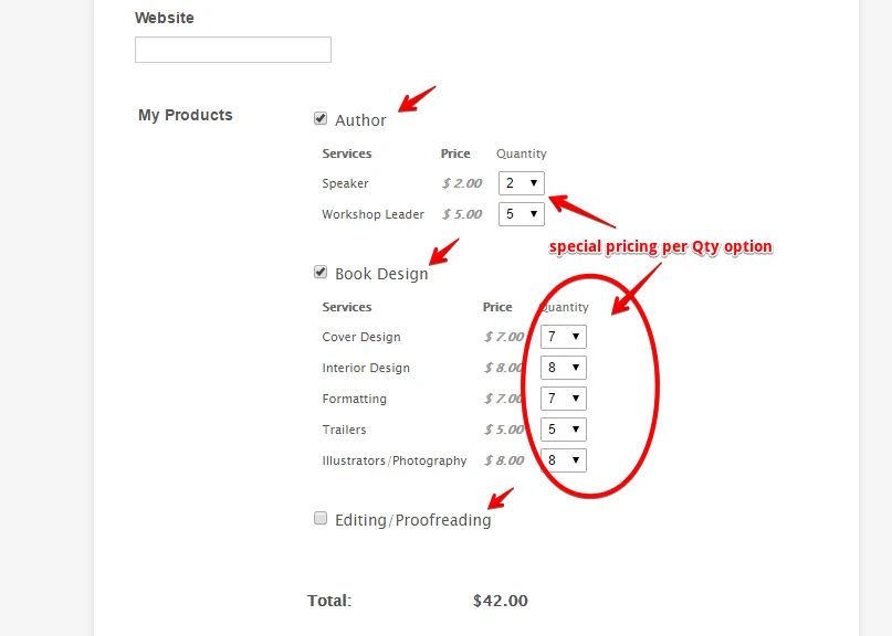 Request assistance creating form with several categories of choices with pricing Screenshot 62