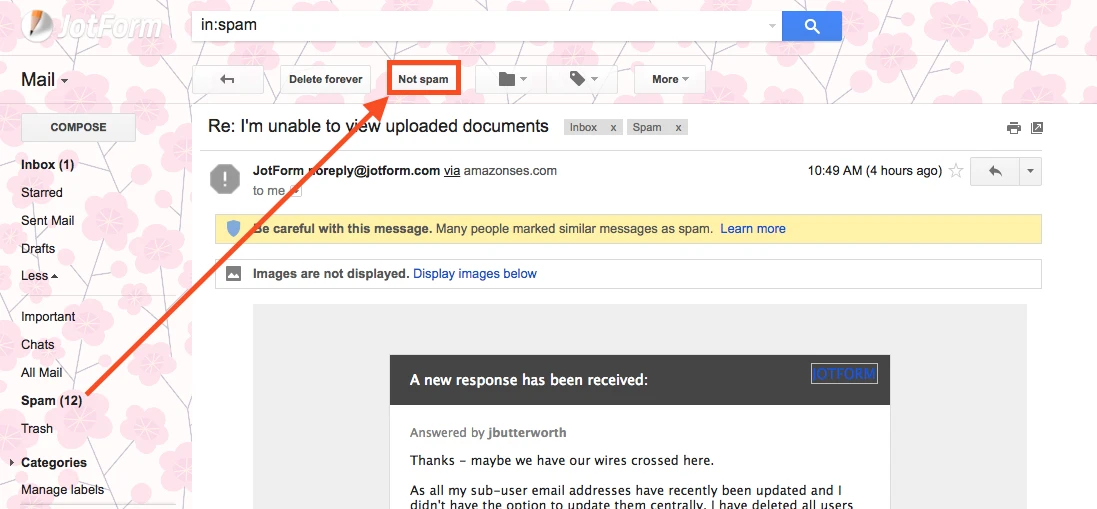 Forms are not coming to email lately Image 2 Screenshot 41