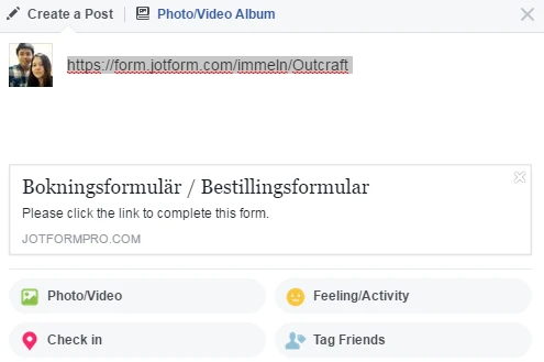 The name of the form is not displaying correctly in Facebook post Image 1 Screenshot 30