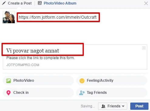 The name of the form is not displaying correctly in Facebook post Image 2 Screenshot 41