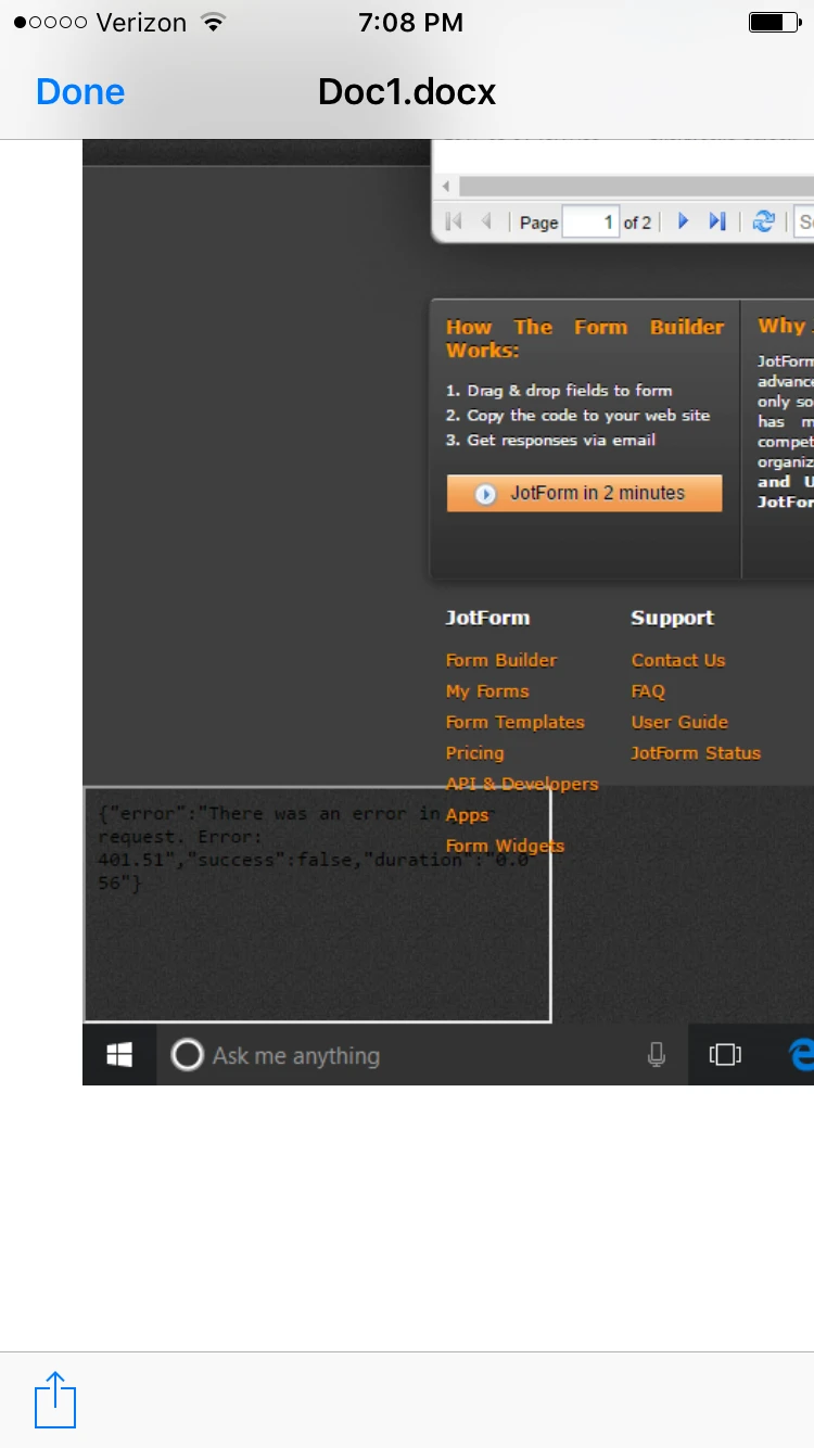 Error message when downloading report Image 1 Screenshot 20