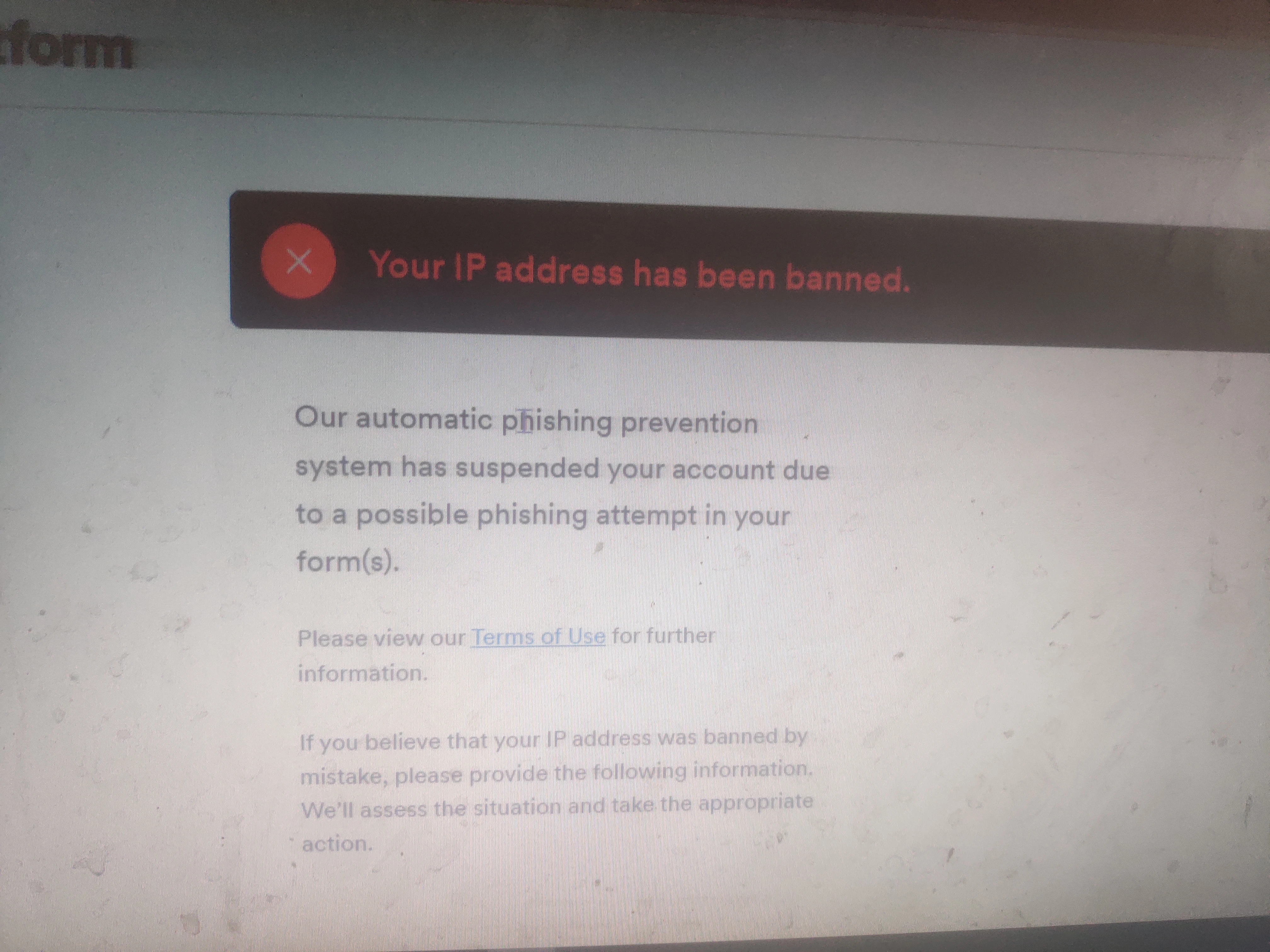 Account suspended: My IP address has been banned Screenshot 20