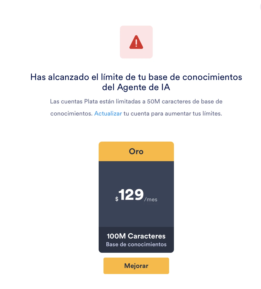 Problemas con limites de base de conocimientos de Agentes IA Image 2 Screenshot 41