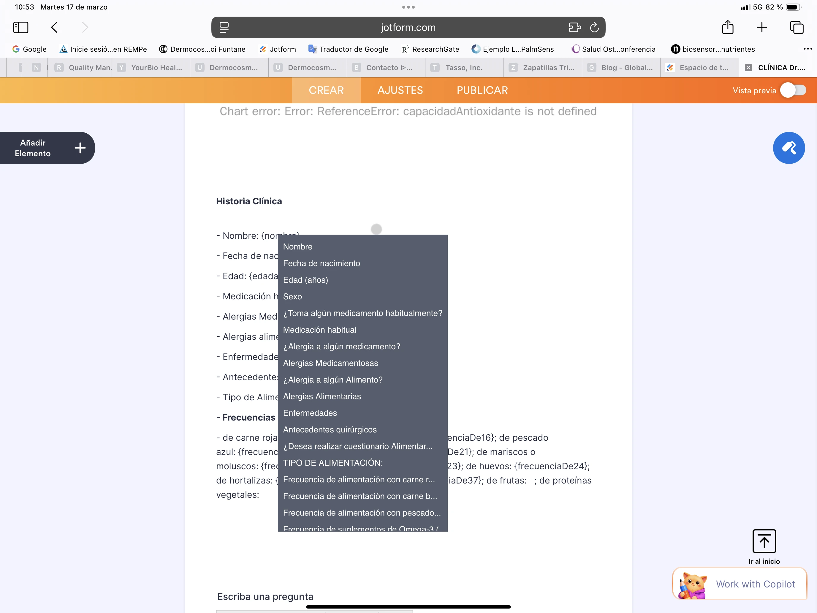 El campo paragraph no se puede añadir campos Screenshot 20