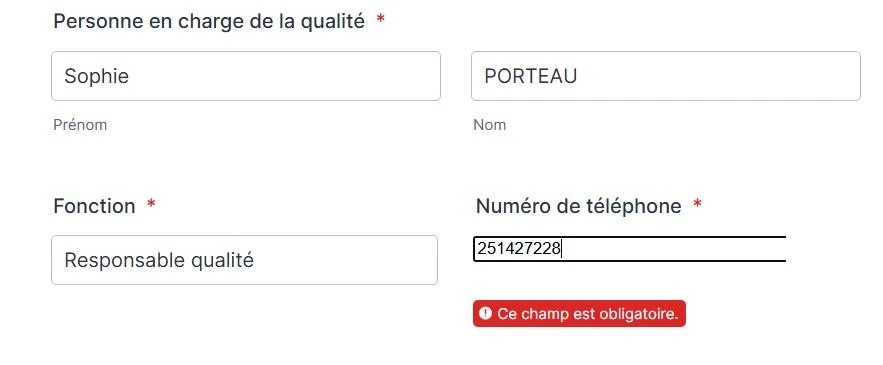 Difficulté à remplir le champs dédiée au contact dans un formulaire  Image 1 Screenshot 30