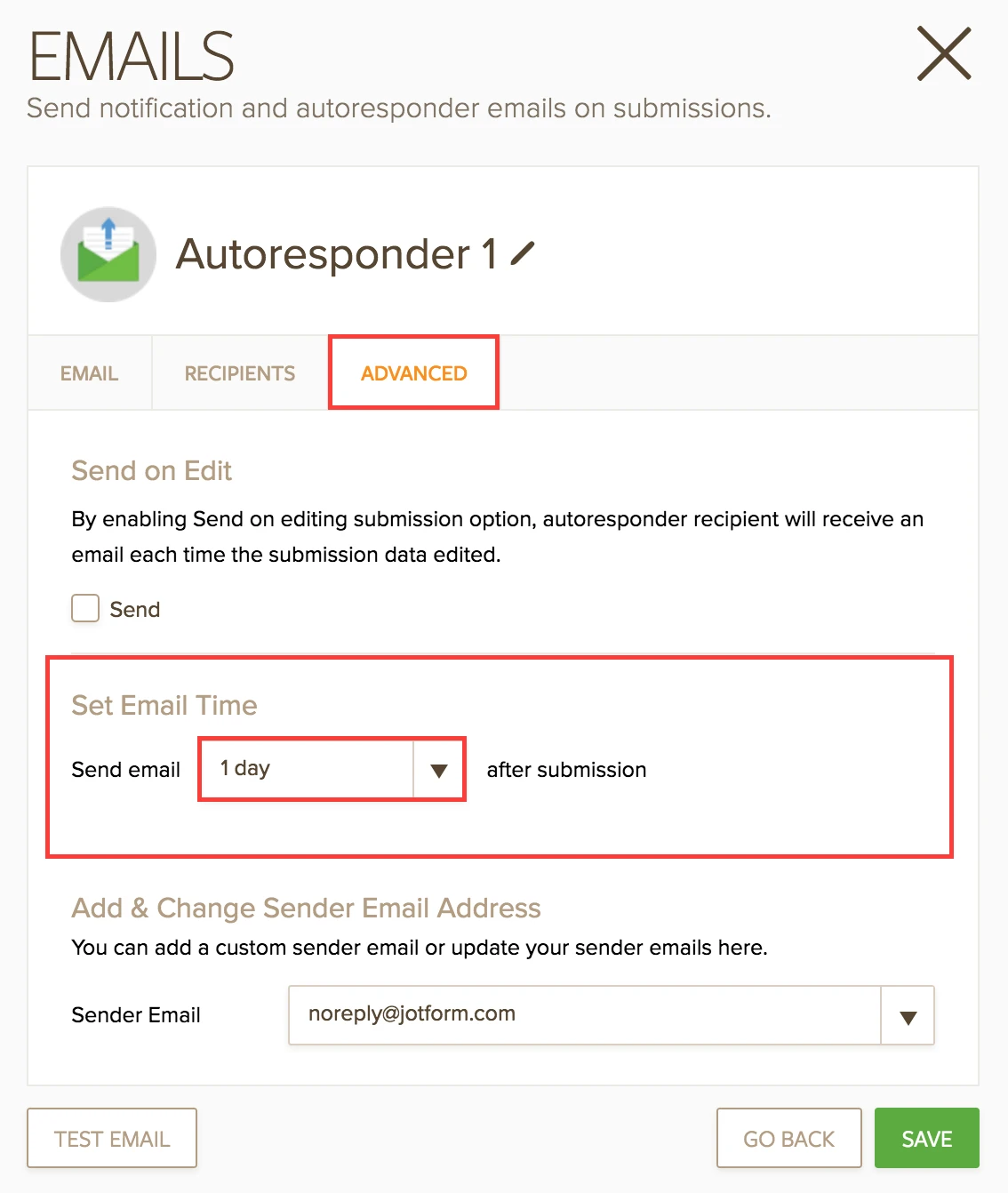 Can I send the Notification/Autoresponder in a certain date not immediately after user submits the form? Image 1 Screenshot 20