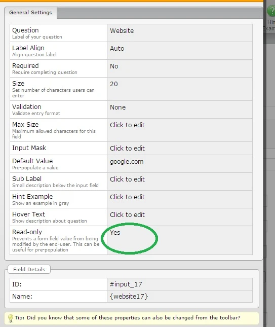 How do I create read only (for office use) fields that appear on the submitted form? Image 2 Screenshot 41
