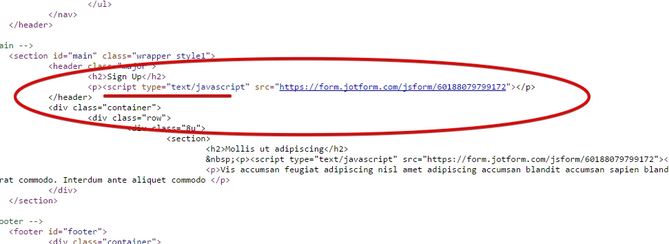 Embedded JotForm Not Appearing on Website Image 1 Screenshot 30