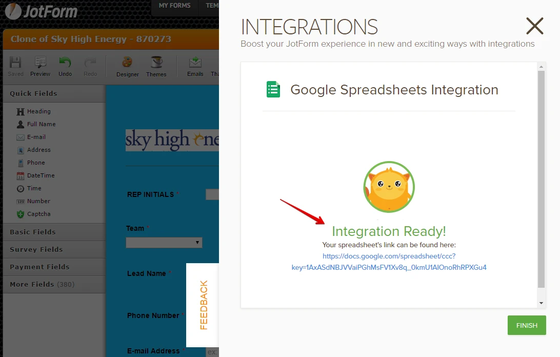 It is not integrating with google spreadsheets Image 1 Screenshot 20