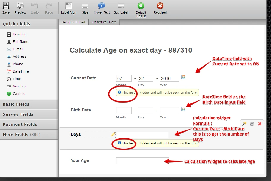 How to calculate correct age base on the current date using the form Image 1 Screenshot 30