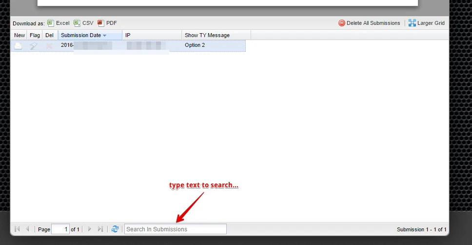 How to search submission in the form  submissions page Image 1 Screenshot 20