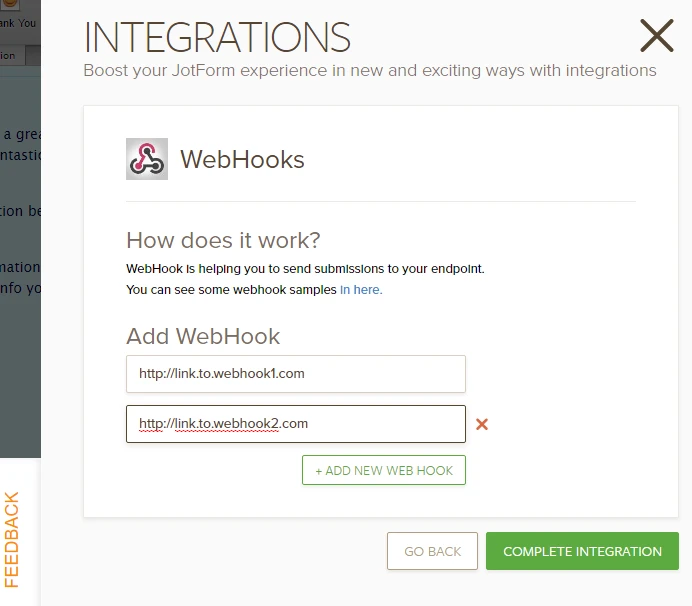 Can you use multiple webhooks? or a single webhook with multiple destinations? Image 1 Screenshot 20