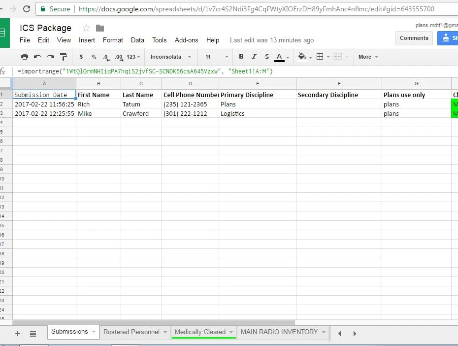 Submissions are not sent to integrated google spreadsheet Screenshot 41