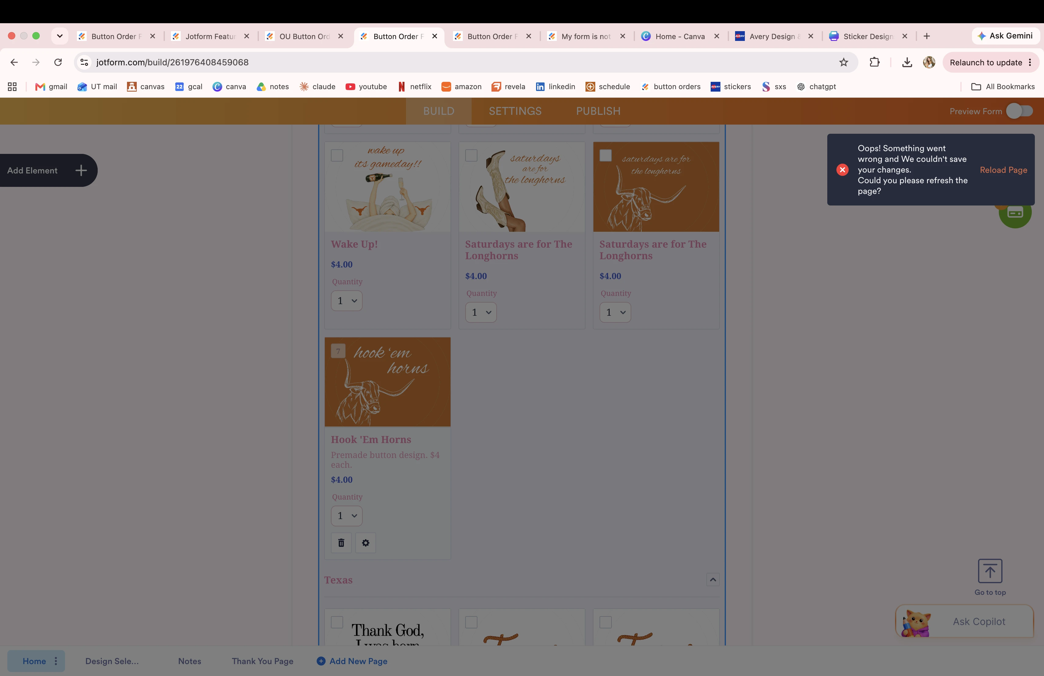 Form Editing: Unable to Save Changes with Error Message Prompting Refresh
Image-1