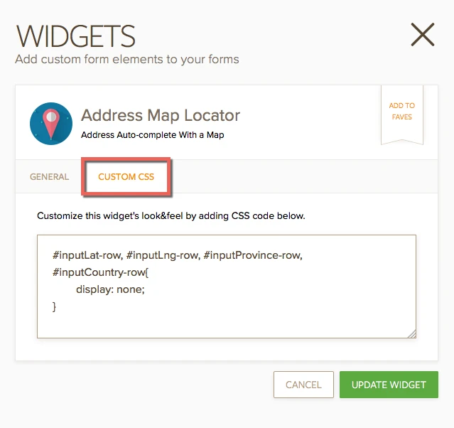 CSS to hide fields on Address Map Locator widget Image 1 Screenshot 20