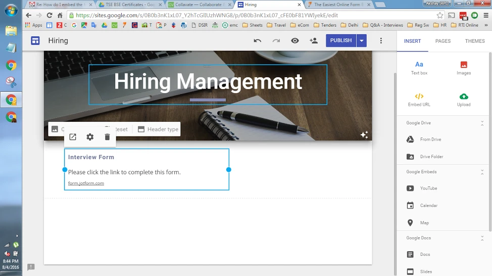 How Do I Embed the Form to the New Google Sites? Image 1 Screenshot 50