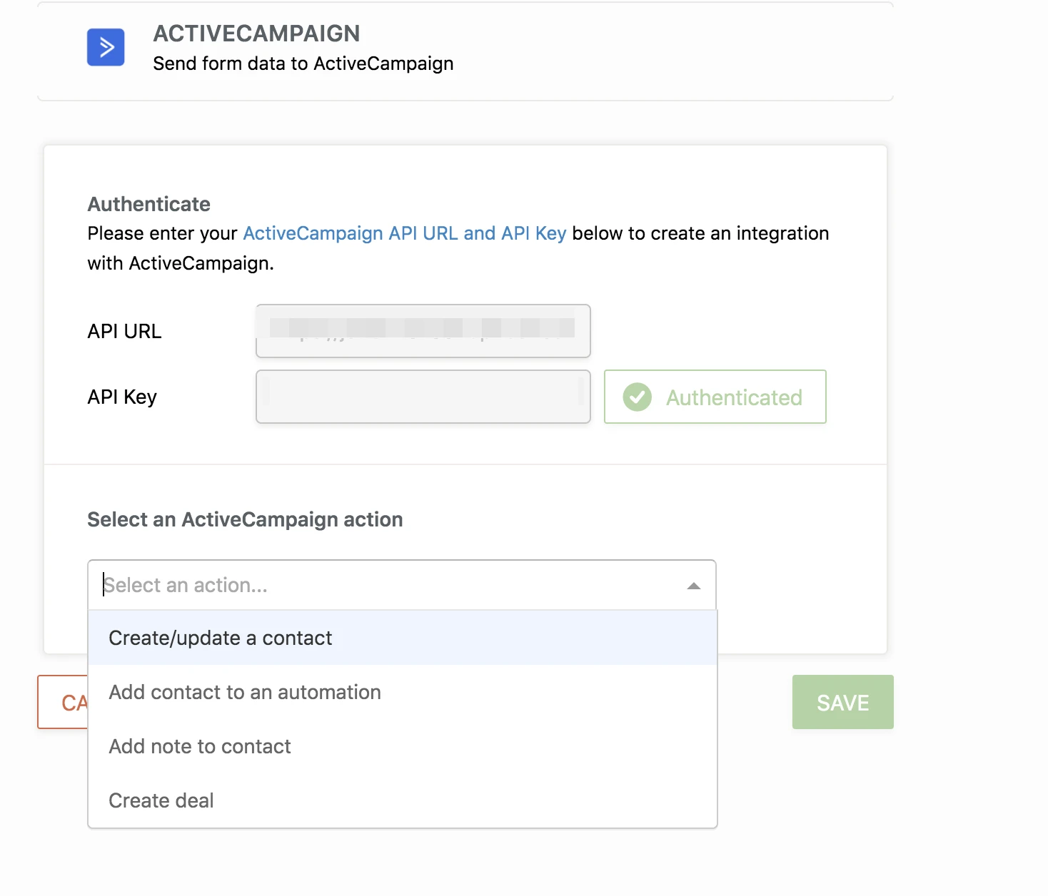 How can I integrate my form with Active Campaign? Image 61