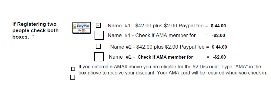 I need to add a $2 discount to the paypal part of my form Screenshot 20