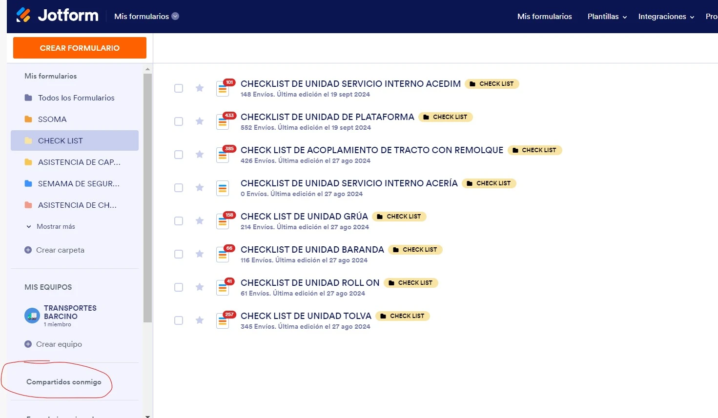 Jotform Mobile Forms App: Add a Shared with me folder in mobile app Image 1 Screenshot 20