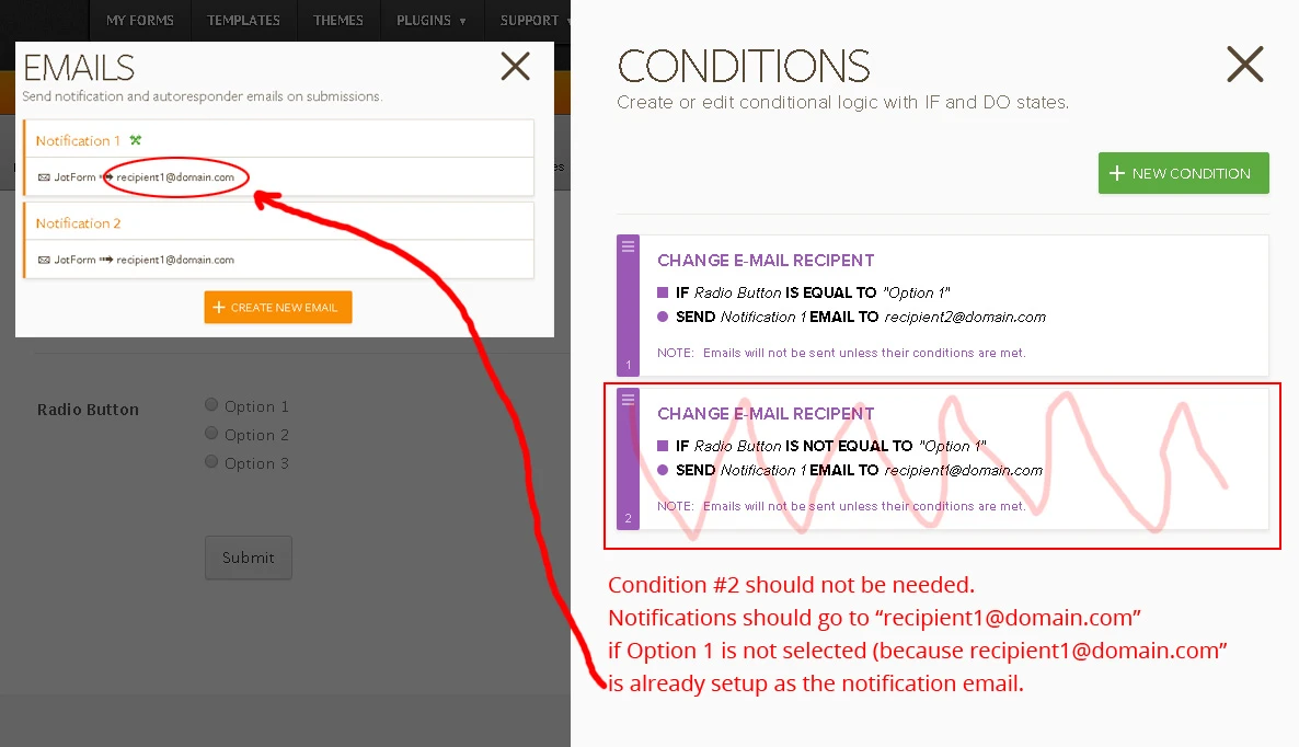 Change Email Recipient condition   does not send if opposite condition is not setup :( Image 2 Screenshot 51