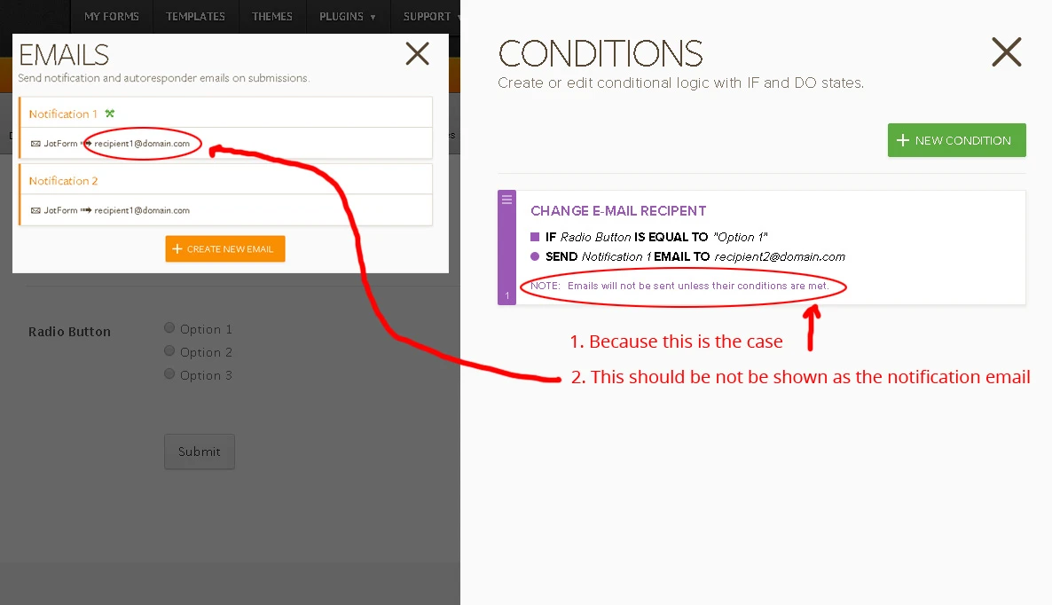 Change Email Recipient condition   does not send if opposite condition is not setup :( Image 3 Screenshot 62