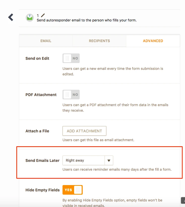 How can recipients who complete and submit forms via Jotform update the original forms in the future (e Screenshot 20