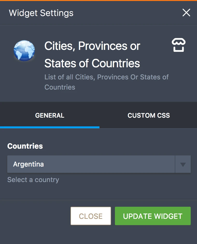 The Cities, Provinces or States of Countries widget does not have South Africa Image 1 Screenshot 20