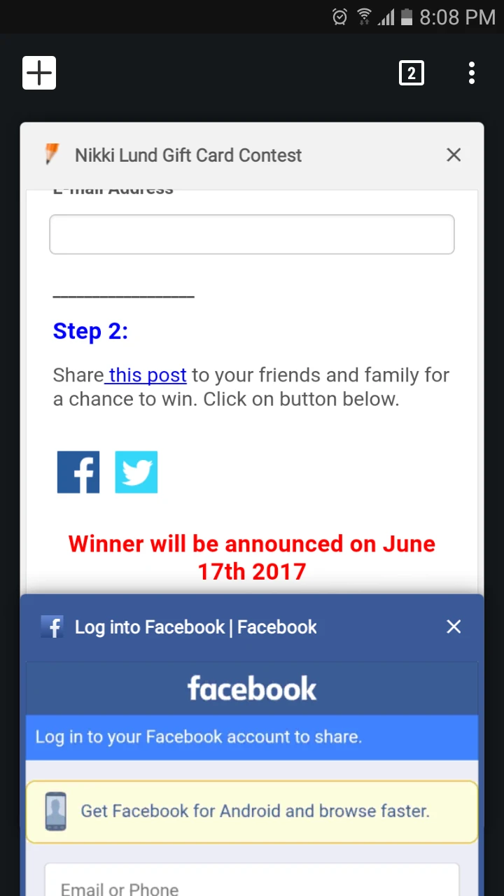 Hi, I cant seem to get FB share widget to work in mobile setting Image 1 Screenshot 20