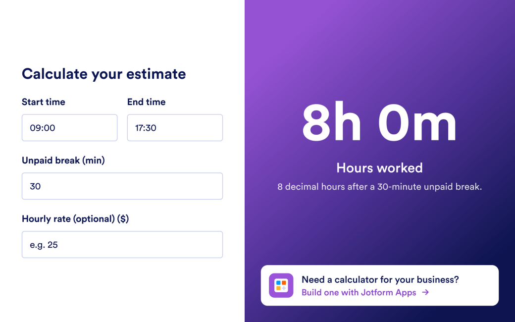 Work Hours Calculator App