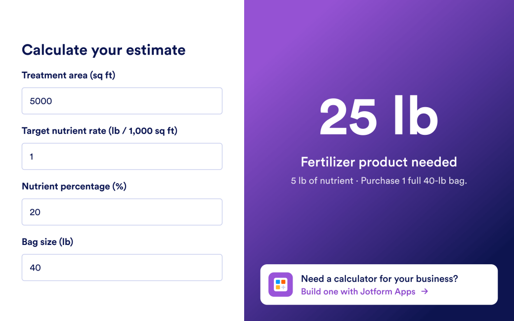 Fertilizer Calculator App