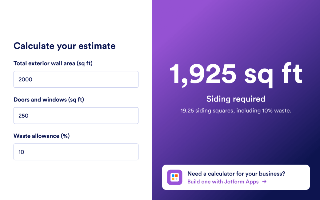 Siding Calculator App