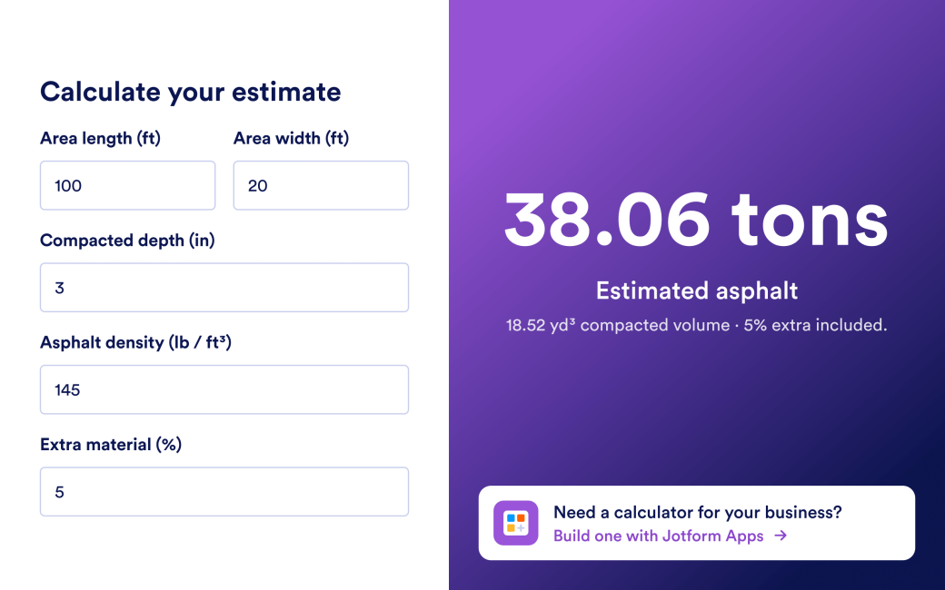 Asphalt Calculator App