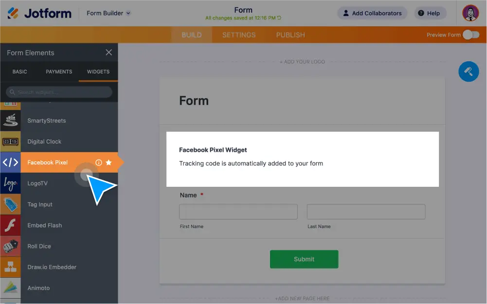 Submission Tracking with Facebook Pixel