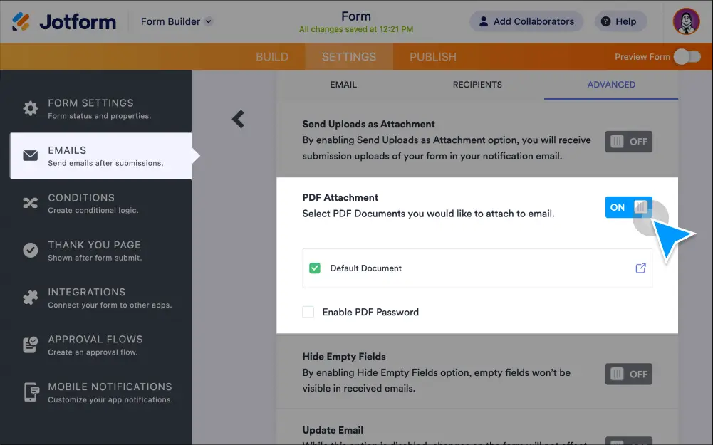 Attaching PDF to Email