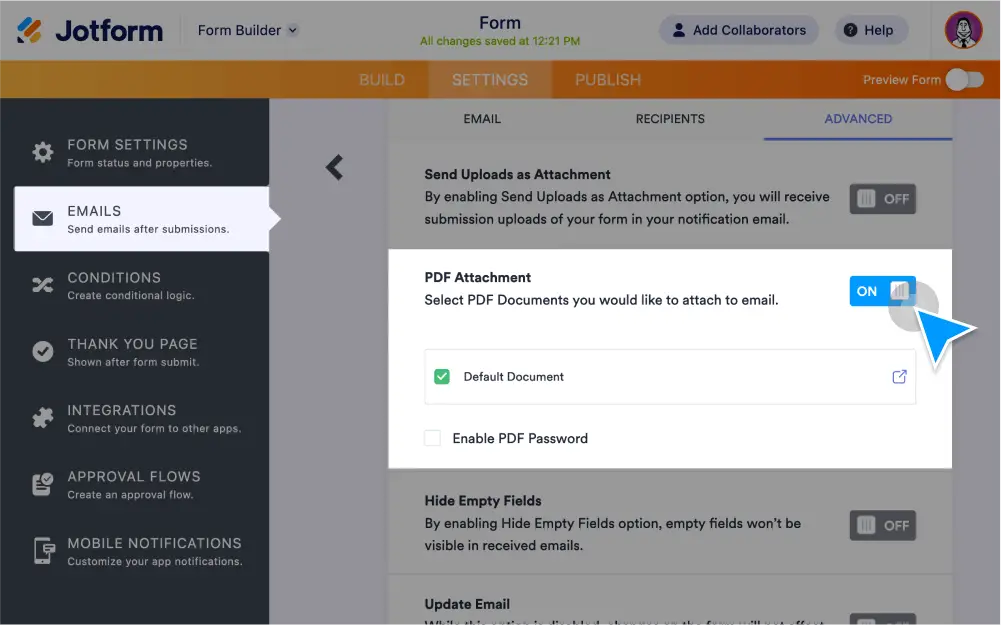 Attaching PDF to Email