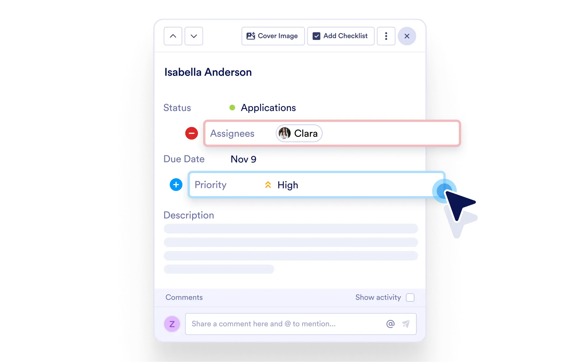 Organizing Task Fields