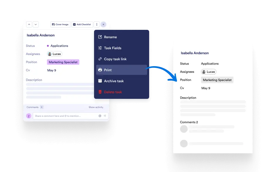 Print or Download Tasks