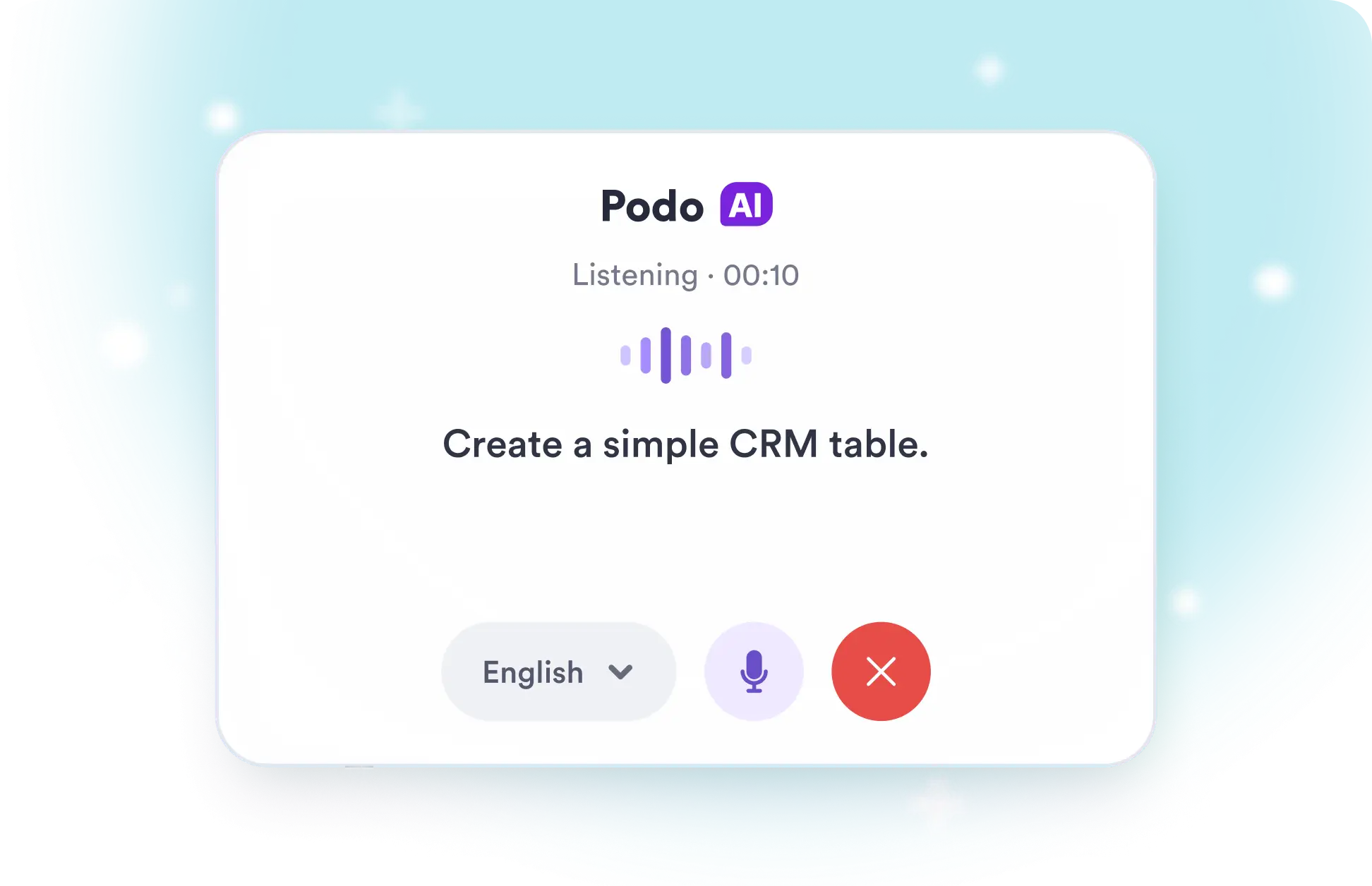 Create Tables by Speaking