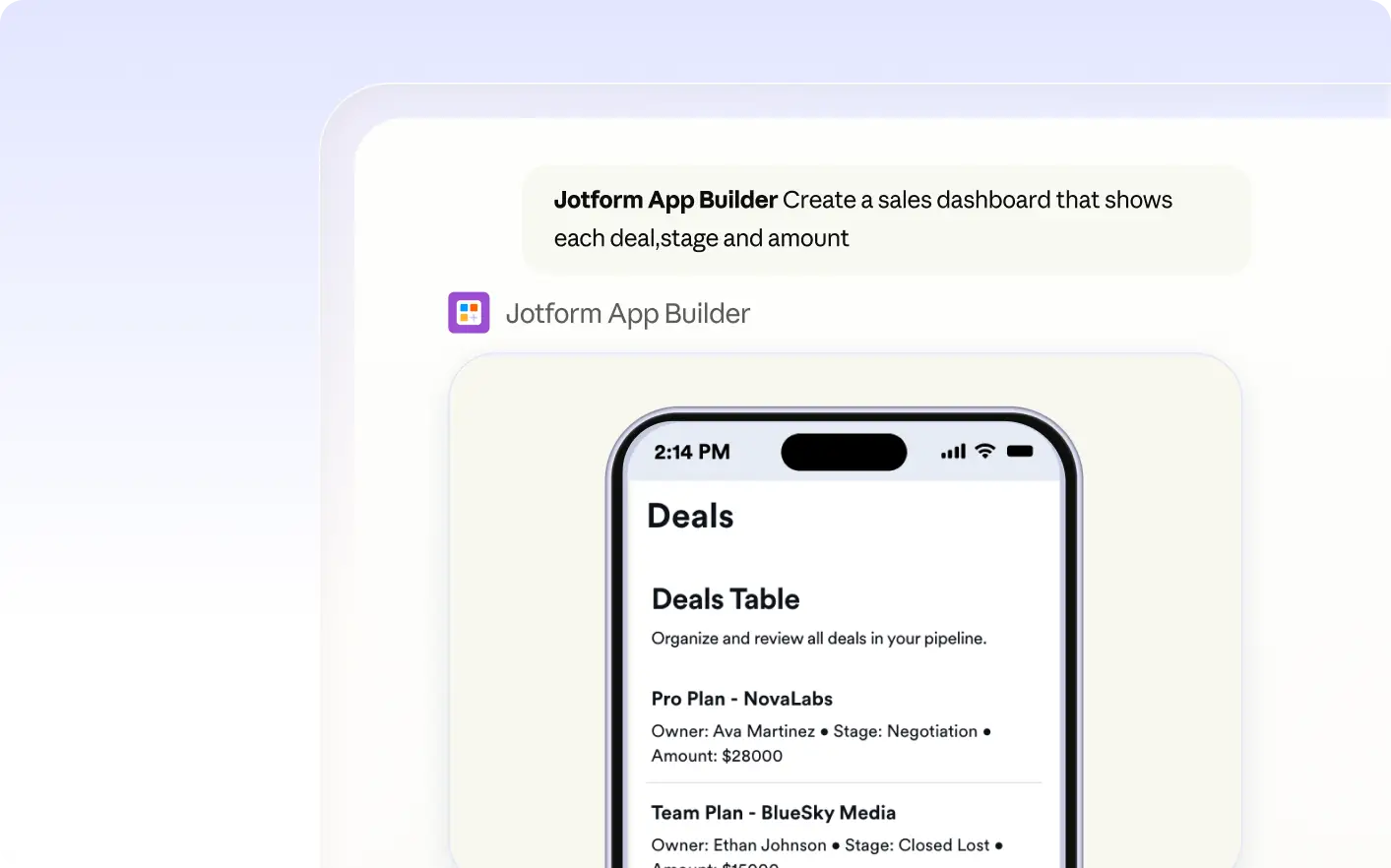 Example form design