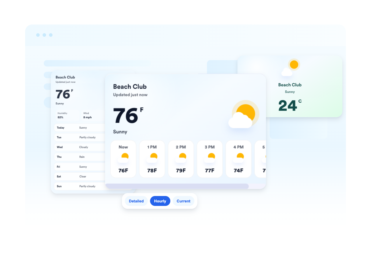 Choose forecast and current-weather layouts